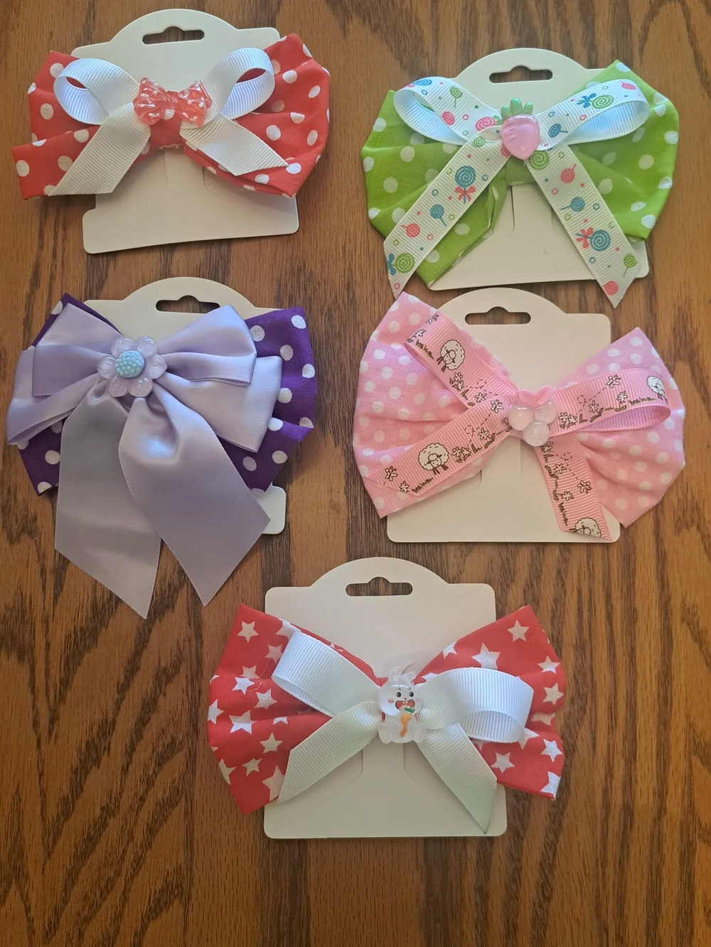 Set Of 5 Brandnew Girls Assorted Hair Bows